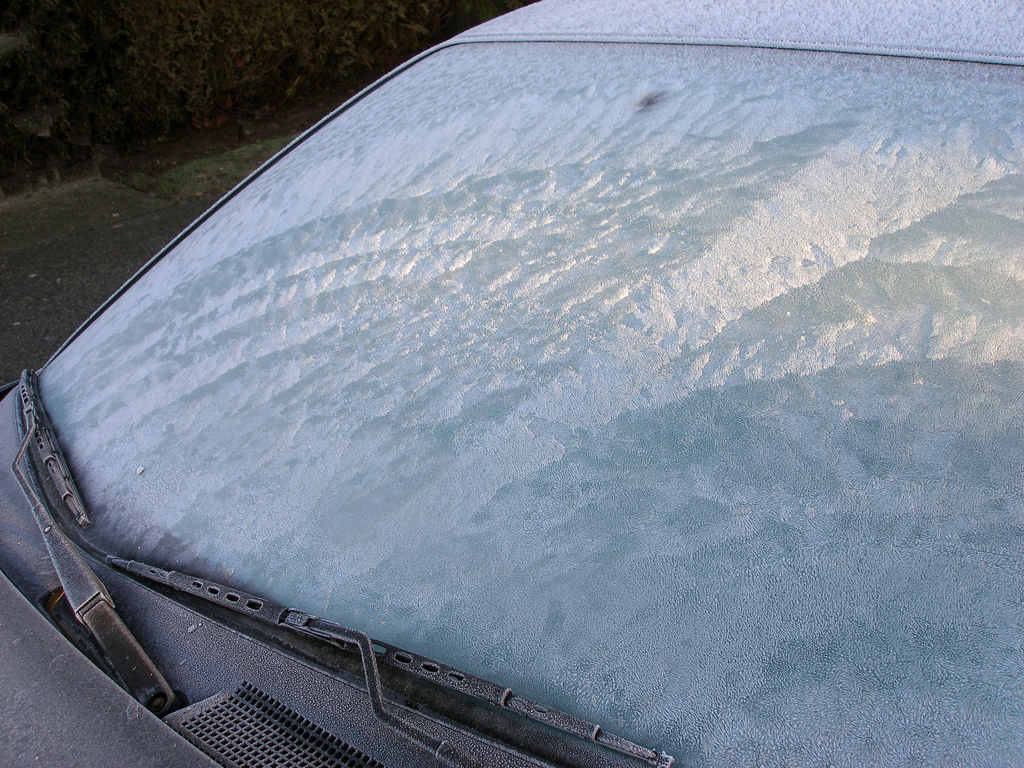 A frozen windscreen
